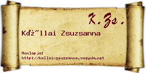 Kállai Zsuzsanna névjegykártya